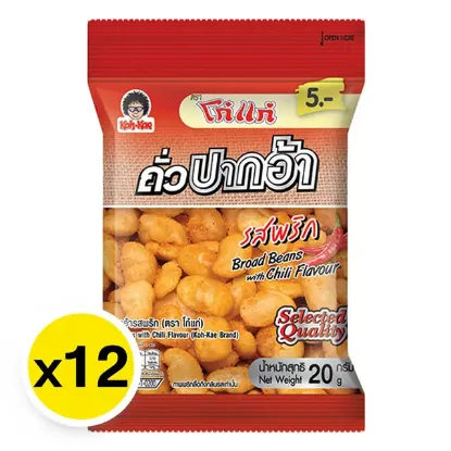 รูปภาพของ โก๋แก่ ถั่วปากอ้า รสพริก 20 ก. x 12